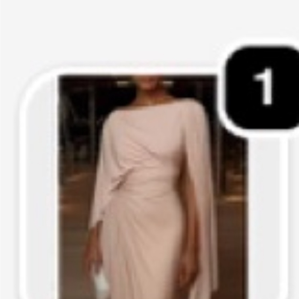 Elegant Peach Draped Women's Dress